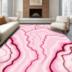Pink Agate Inspired Swirl Pattern Rug