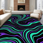 Trippy Swirling Abstract Lines Rug