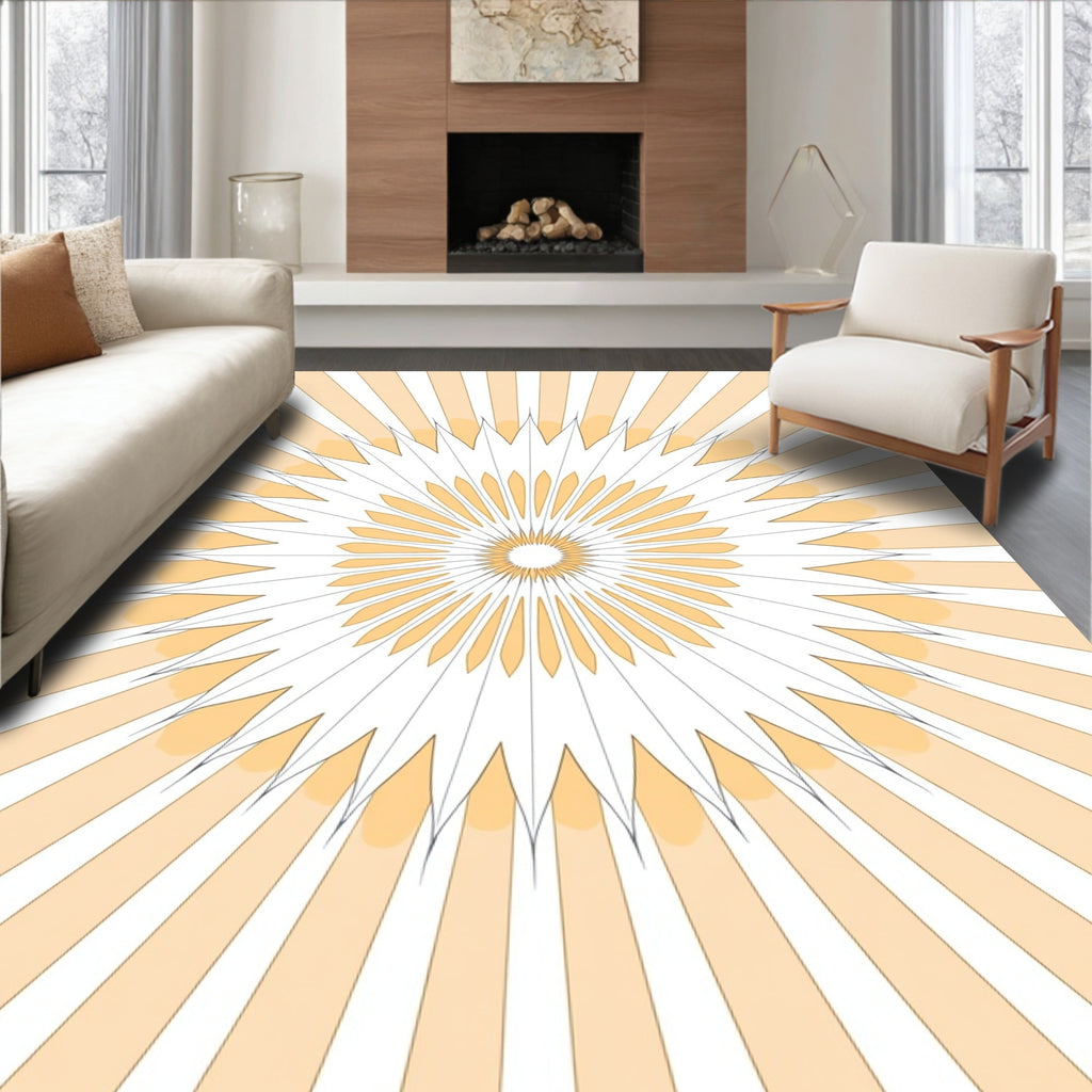 Radiant Sunburst Petal Pattern Rug