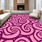 Pink Swirl Pattern Design Rug