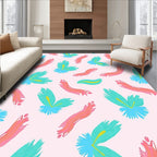 Abstract Brushstroke Floral Pattern Rug