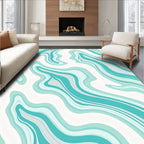 Aqua Marble Patterned Design Rug