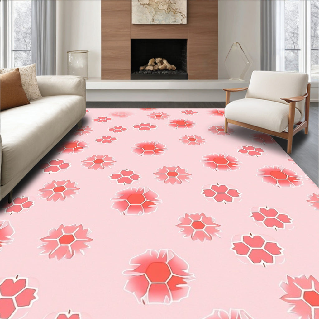 Pink Blossom Pattern Rug