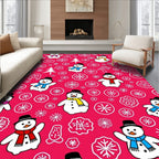 Cute Snowman Snowflake Pattern Rug
