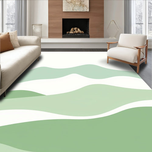 Abstract Gentle Green Hill Design Rug