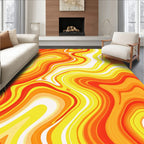 Retro Swirl Warm Tone Pattern Rug