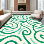 Flowing Swirls Abstract Cream Rug
