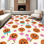 Cute Round Character Pattern Rug