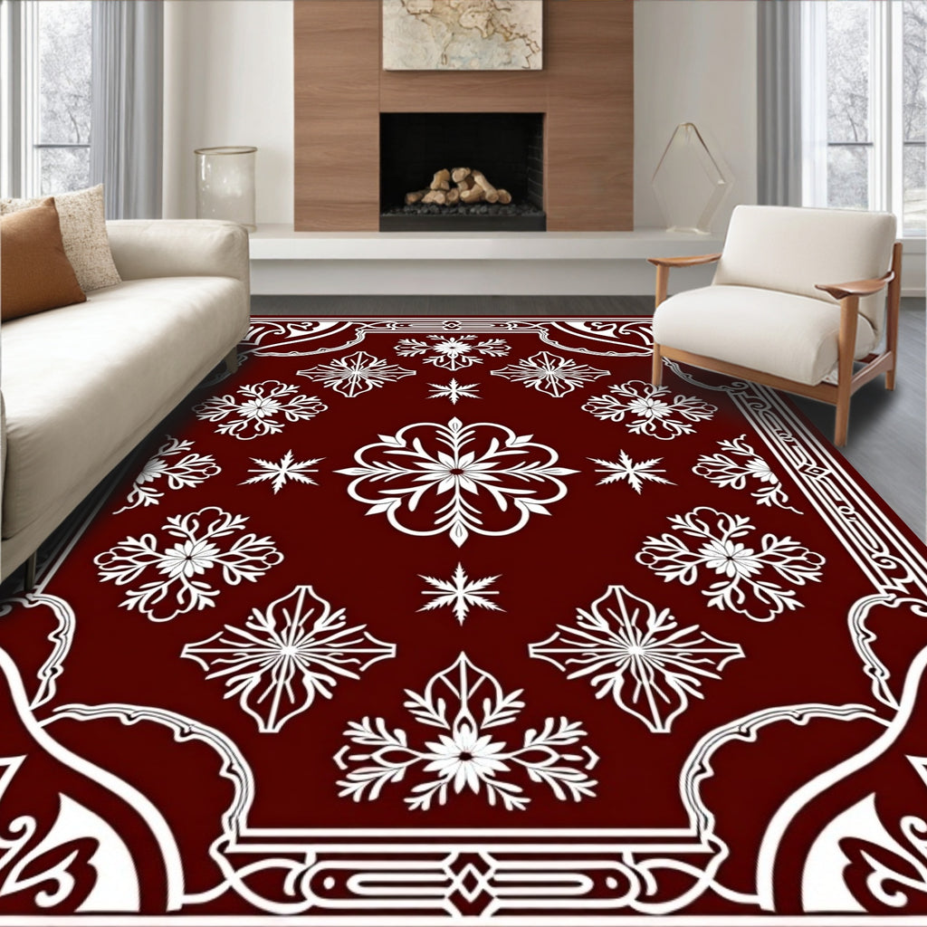 Classic Floral Motif Bordered Rug
