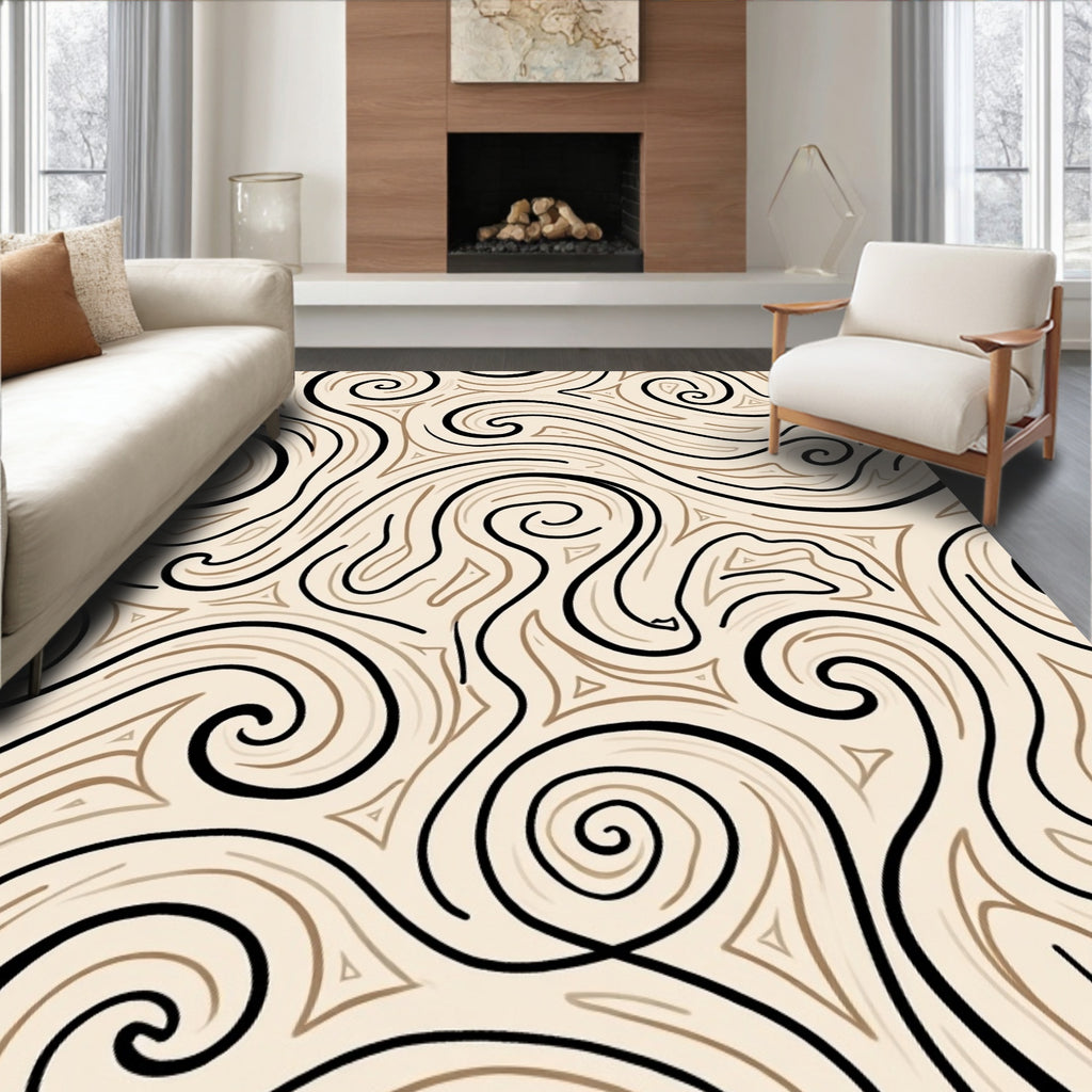 Organic Swirls Patterned Rug