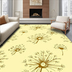 Golden Dandelion Seed Head Pattern Rug