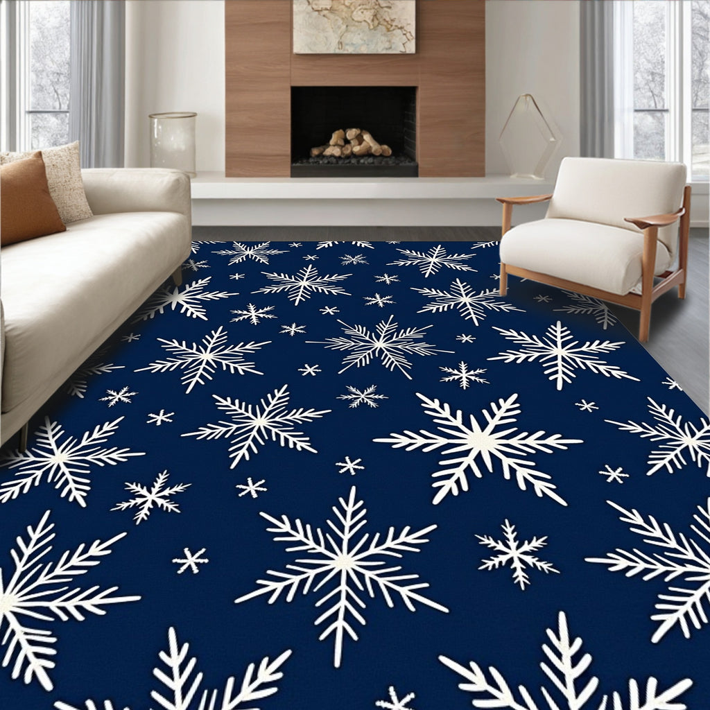 Winter Snowflake Pattern Design Rug