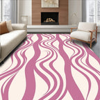 Flowing Pink Abstract Pattern Rug