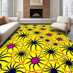 Radiant Starburst Pattern Yellow Rug