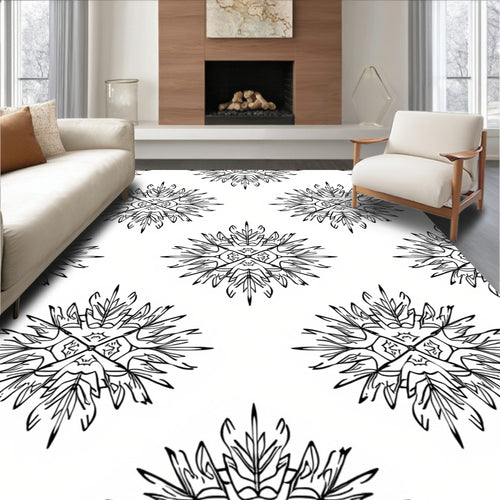 Abstract Floral Starburst Pattern Rug