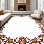 Ornate Floral Border Design Rug