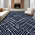 Abstract Geometric Labyrinth Pattern Rug