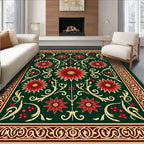 Ornate Floral Border Design Rug