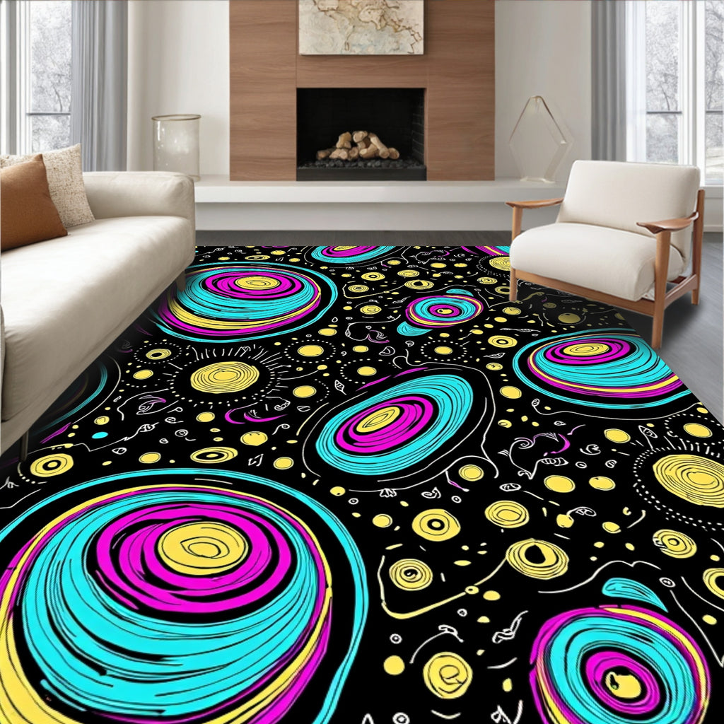 Groovy Swirls Abstract Pattern Rug