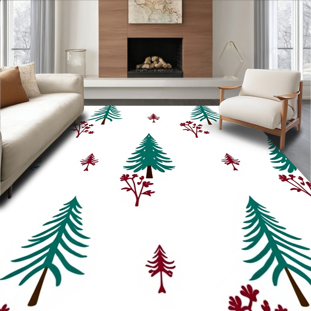 Forest Evergreen Berry Accents Rug