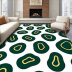 Organic Shapes Emerald Gold Pattern Rug