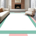 Soft Pink and Teal Checkered Rug