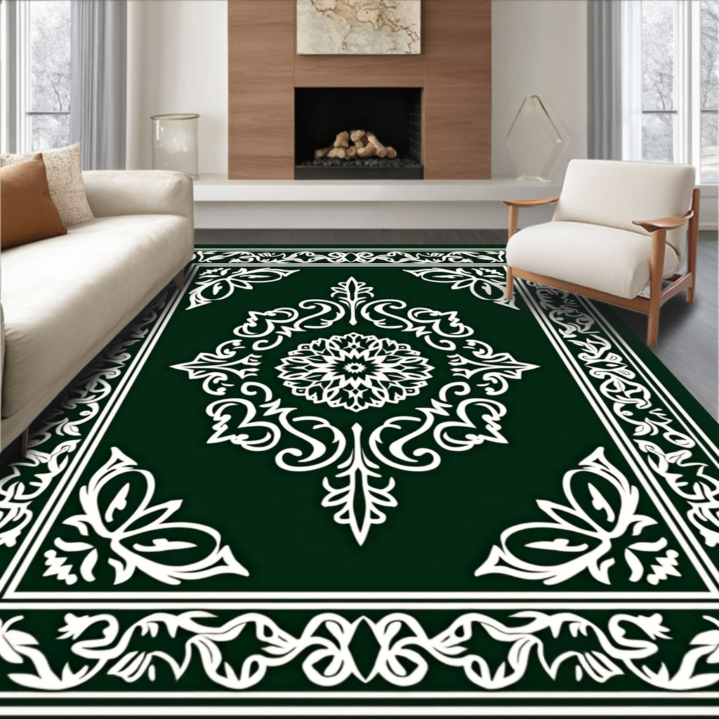 Classic Ornate Floral Medallion Design Rug