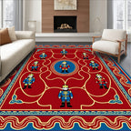 Regal Soldier Pattern On Red Rug