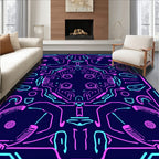 Futuristic Circuit Abstract Design Rug