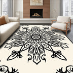 Intricate Floral Sunburst Pattern Rug