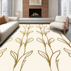 Gold Floral Vine Pattern Rug