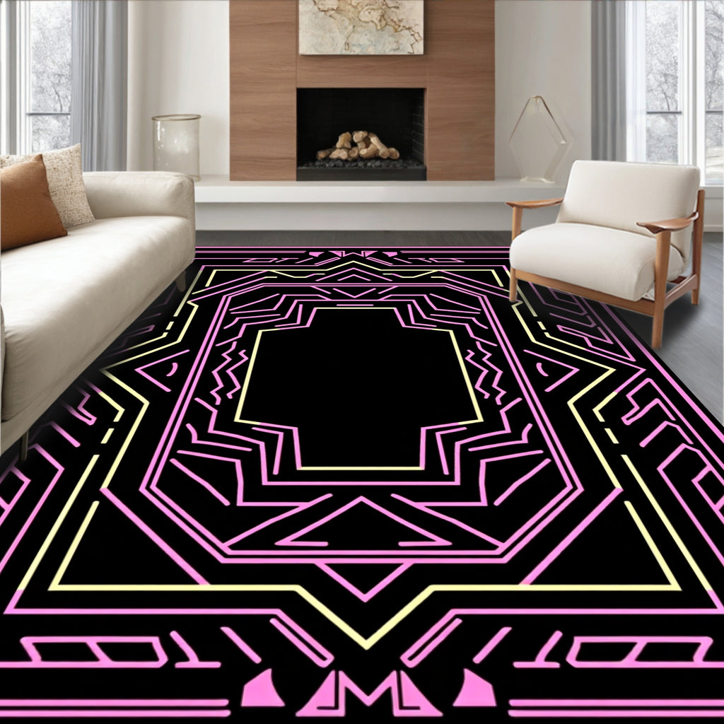 Art Deco Geometric Lines Design Rug