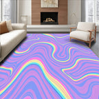 Pastel Swirl Rainbow Abstract Rug