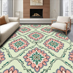 Pastel Floral Scrollwork Inspired Rug