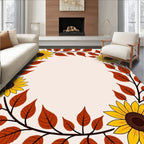 Autumn Sunflower Vine Pattern Rug