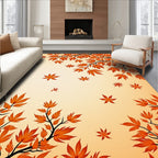 Autumn Maple Leaf Branches Pattern Rug