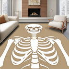 White Skeleton Graphic Print Rug