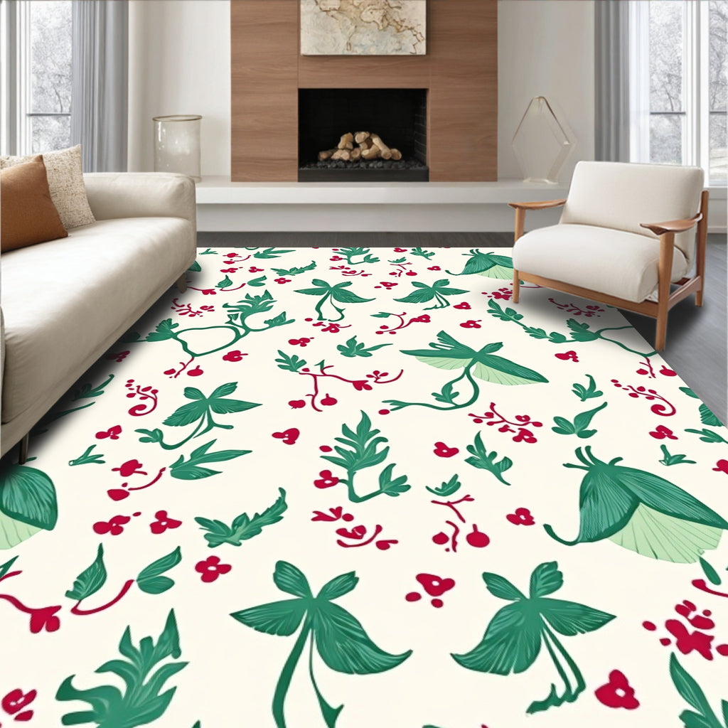 Botanical Berry Vine Pattern Rug