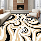 Bold Swirls Patterned Abstract Rug