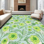 Verdant Floral Vine Pattern Rug