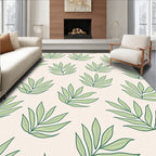 Pastel Green Leafy Branch Foliage Rug