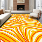 Groovy Swirls Yellow Orange Rug