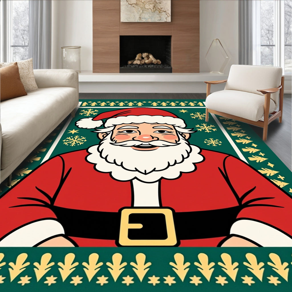 Holiday Santa Claus Festive Pattern Rug