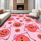 Cute Spooky Faces Flowers Design Rug
