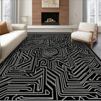 Circuit Board Pattern Geometric Rug