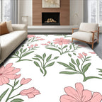 Pink Floral Sprigs Design Rug