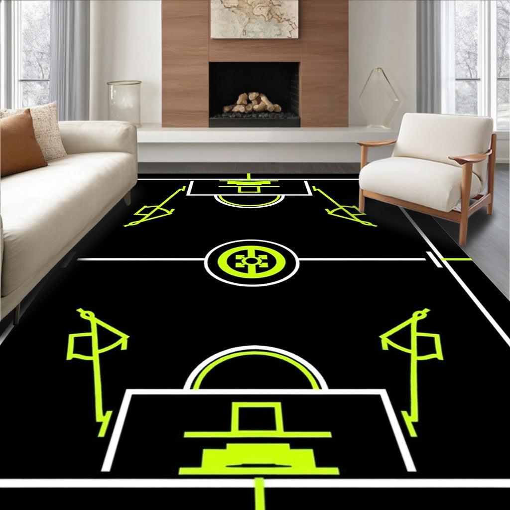 Bold Neon Geometric Abstract Rug