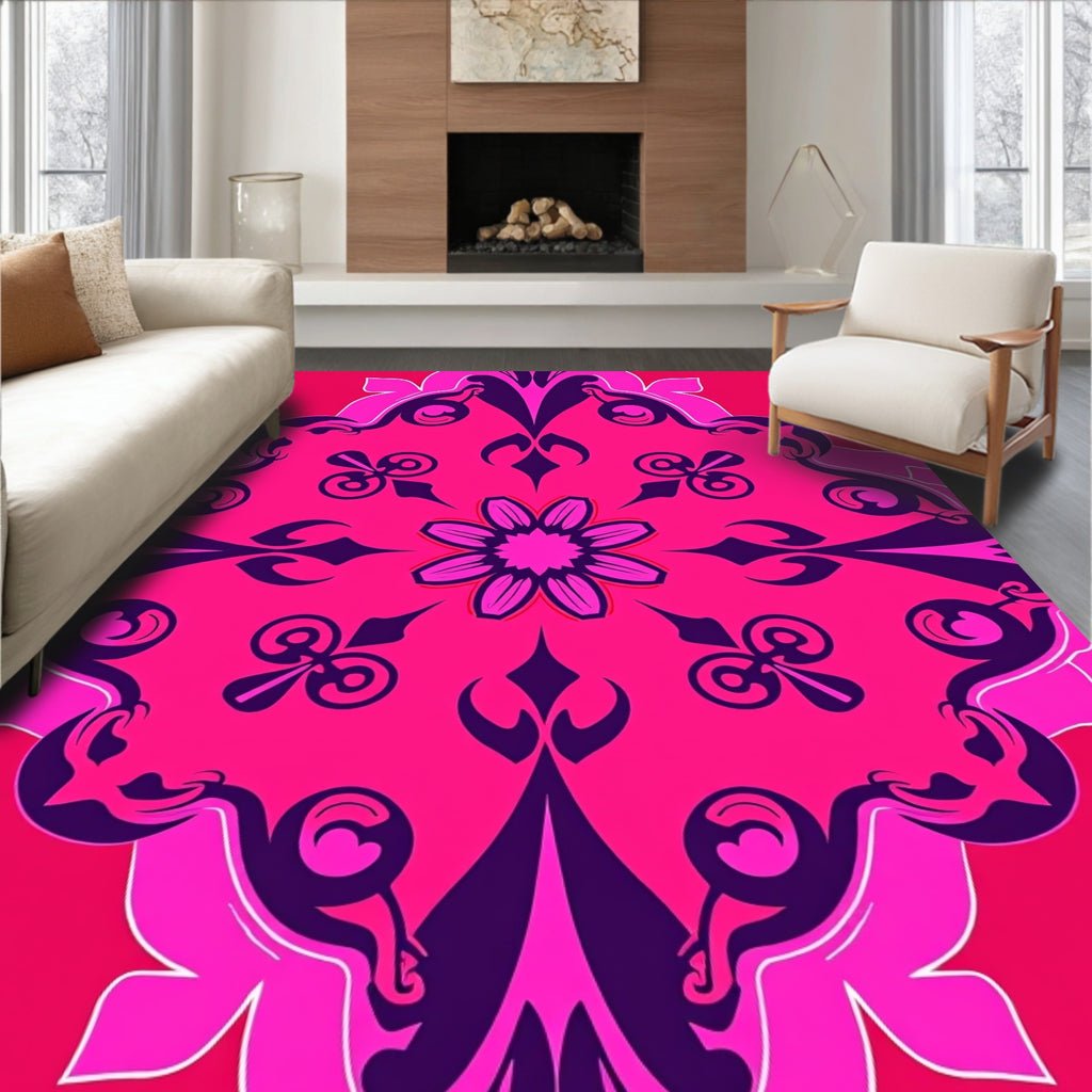 Vibrant Paisley Floral Pattern Rug