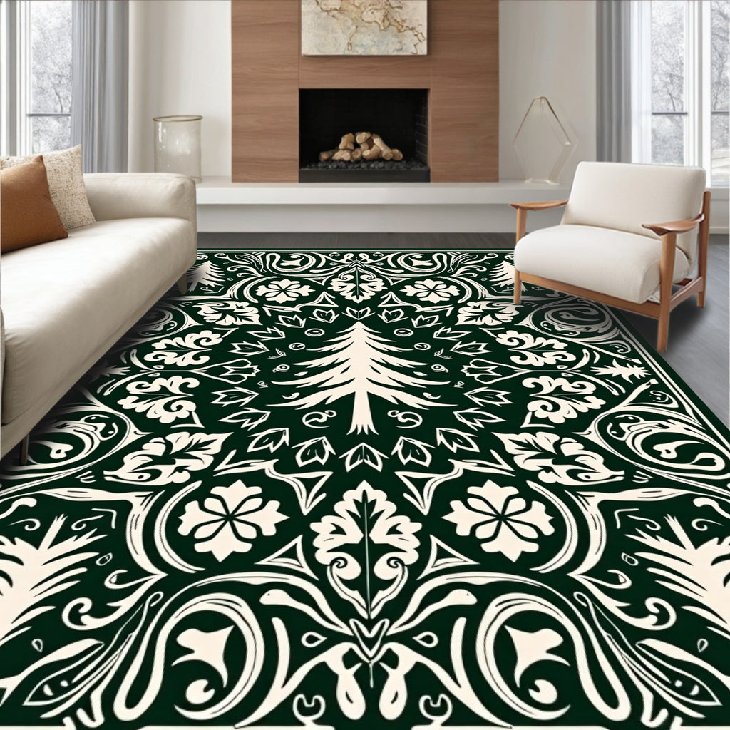 Elegant Trees Floral Symmetry Rug