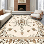 Elegant Floral Scrollwork Medallion Design Rug